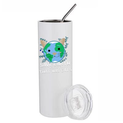 Save Earth The Only Planet With Cats Stainless Steel Tumbler