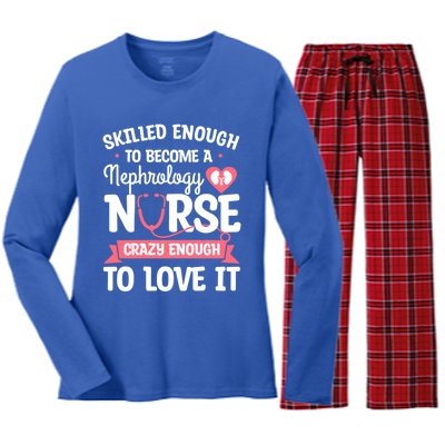 Skilled Enough To Become A Nephrology Nurse Dialysis Nursing Cool Gift Women's Long Sleeve Flannel Pajama Set 