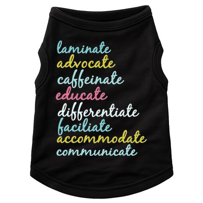 Special Education Teacher Laminate Advocate Caffeinate Doggie Tank