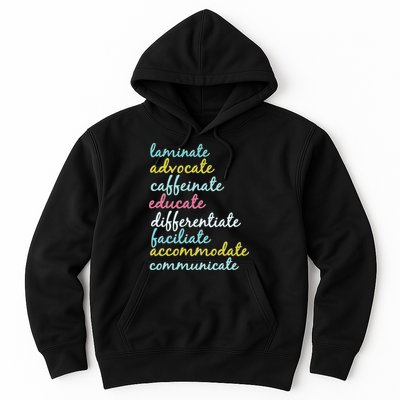 Special Education Teacher Laminate Advocate Caffeinate Hoodie