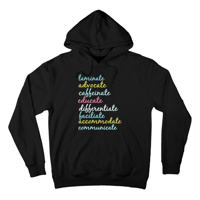 Special Education Teacher Laminate Advocate Caffeinate Hoodie