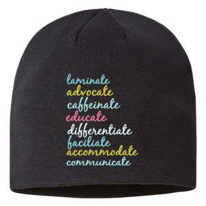 Special Education Teacher Laminate Advocate Caffeinate Sustainable Beanie