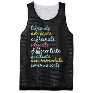 Special Education Teacher Laminate Advocate Caffeinate Mesh Reversible Basketball Jersey Tank