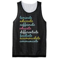 Special Education Teacher Laminate Advocate Caffeinate Mesh Reversible Basketball Jersey Tank