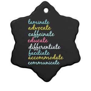 Special Education Teacher Laminate Advocate Caffeinate Ceramic Star Ornament