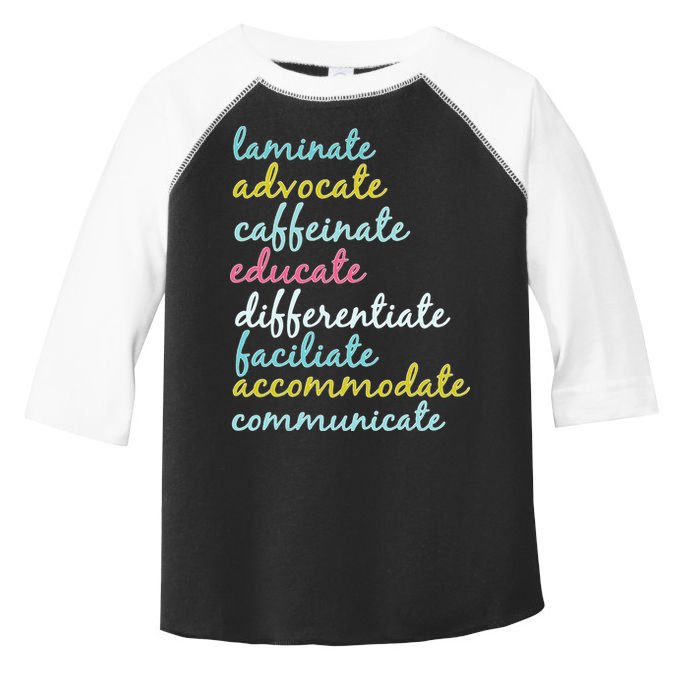 Special Education Teacher Laminate Advocate Caffeinate Toddler Fine Jersey T-Shirt