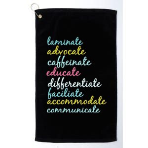 Special Education Teacher Laminate Advocate Caffeinate Platinum Collection Golf Towel