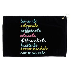 Special Education Teacher Laminate Advocate Caffeinate Grommeted Golf Towel