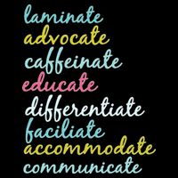 Special Education Teacher Laminate Advocate Caffeinate Women's V-Neck T-Shirt