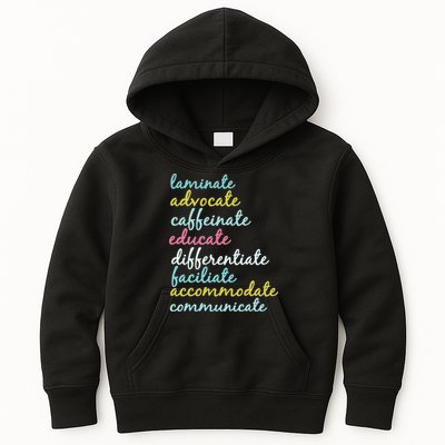 Special Education Teacher Laminate Advocate Caffeinate Kids Hoodie