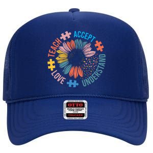 Special Education Teacher Inspirational Sped Teachers Autism High Crown Mesh Back Trucker Hat