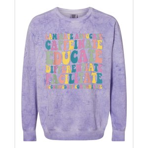 Special Education Teacher Laminate Accommodate Collaborate Colorblast Crewneck Sweatshirt