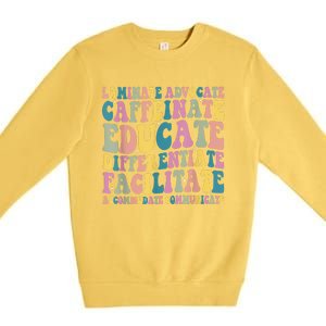 Special Education Teacher Laminate Accommodate Collaborate Premium Crewneck Sweatshirt