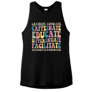 Special Education Teacher Laminate Accommodate Collaborate Ladies PosiCharge Tri-Blend Wicking Tank