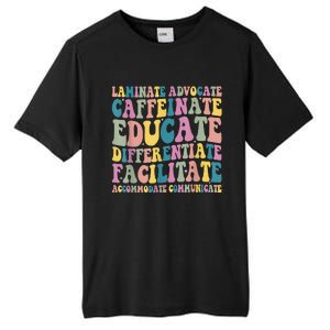 Special Education Teacher Laminate Accommodate Collaborate Tall Fusion ChromaSoft Performance T-Shirt