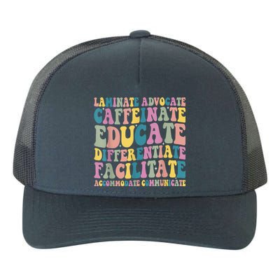 Special Education Teacher Laminate Accommodate Collaborate Yupoong Adult 5-Panel Trucker Hat