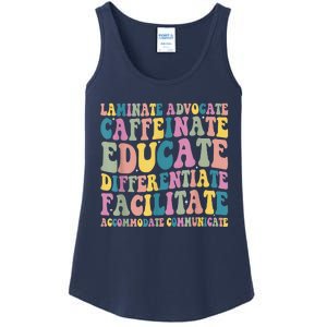 Special Education Teacher Laminate Accommodate Collaborate Ladies Essential Tank