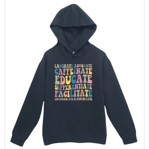 Special Education Teacher Laminate Accommodate Collaborate Urban Pullover Hoodie