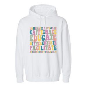 Special Education Teacher Laminate Accommodate Collaborate Garment-Dyed Fleece Hoodie