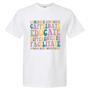 Special Education Teacher Laminate Accommodate Collaborate Garment-Dyed Heavyweight T-Shirt