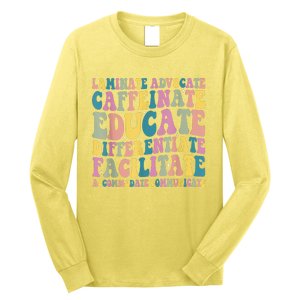 Special Education Teacher Laminate Accommodate Collaborate Long Sleeve Shirt