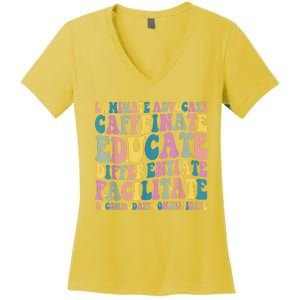 Special Education Teacher Laminate Accommodate Collaborate Women's V-Neck T-Shirt