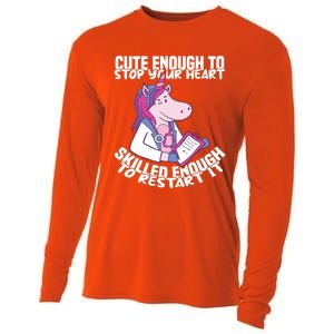 Skilled Enough To Restart Your Heart Nursing Hospital Nurse Gift Cooling Performance Long Sleeve Crew