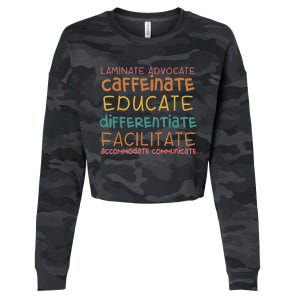 Special Education Teacher Laminate Accommodate Collaborate Cropped Pullover Crew