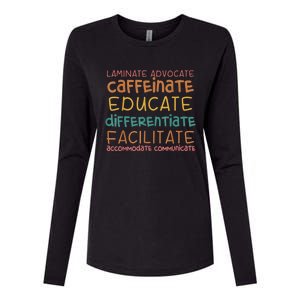 Special Education Teacher Laminate Accommodate Collaborate Womens Cotton Relaxed Long Sleeve T-Shirt