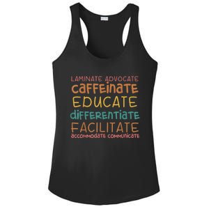 Special Education Teacher Laminate Accommodate Collaborate Ladies PosiCharge Competitor Racerback Tank