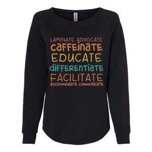 Special Education Teacher Laminate Accommodate Collaborate Womens California Wash Sweatshirt