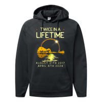 Solar Eclipse Twice In Lifetime April 08 2024 Performance Fleece Hoodie