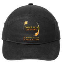 Solar Eclipse Twice In Lifetime 2024 Solar Eclipse 7-Panel Snapback Hat