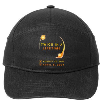 Solar Eclipse Twice In Lifetime 2024 Solar Eclipse 7-Panel Snapback Hat