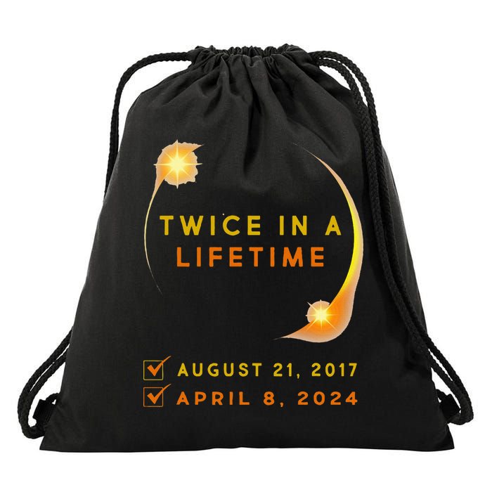 Solar Eclipse Twice In Lifetime 2024 Solar Eclipse Drawstring Bag