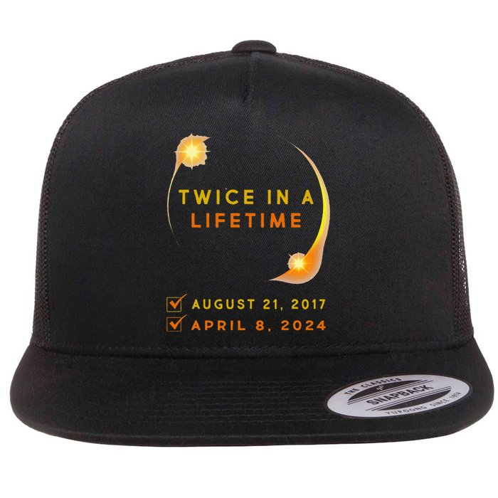 Solar Eclipse Twice In Lifetime 2024 Solar Eclipse Flat Bill Trucker Hat