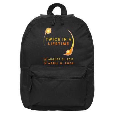 Solar Eclipse Twice In Lifetime 2024 Solar Eclipse 16 in Basic Backpack