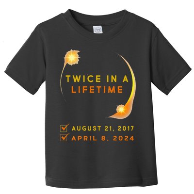 Solar Eclipse Twice In Lifetime 2024 Solar Eclipse Toddler T-Shirt