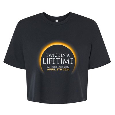 Solar Eclipse Twice In Lifetime 2024 Solar Eclipse Bella+Canvas Jersey Crop Tee