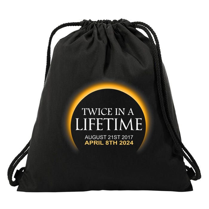 Solar Eclipse Twice In Lifetime 2024 Solar Eclipse Drawstring Bag