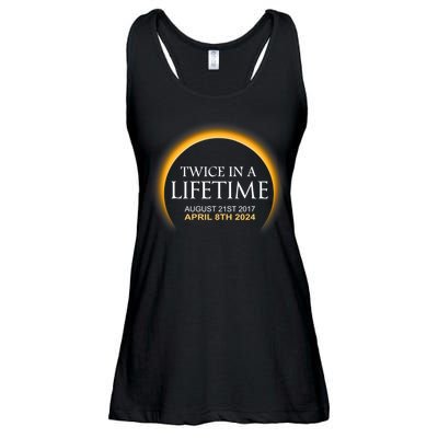 Solar Eclipse Twice In Lifetime 2024 Solar Eclipse Ladies Essential Flowy Tank