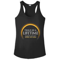 Solar Eclipse Twice In Lifetime 2024 Solar Eclipse Ladies PosiCharge Competitor Racerback Tank