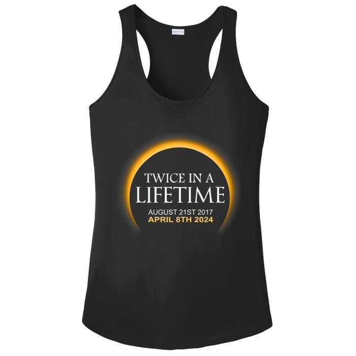Solar Eclipse Twice In Lifetime 2024 Solar Eclipse Ladies PosiCharge Competitor Racerback Tank