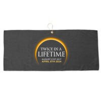 Solar Eclipse Twice In Lifetime 2024 Solar Eclipse Large Microfiber Waffle Golf Towel