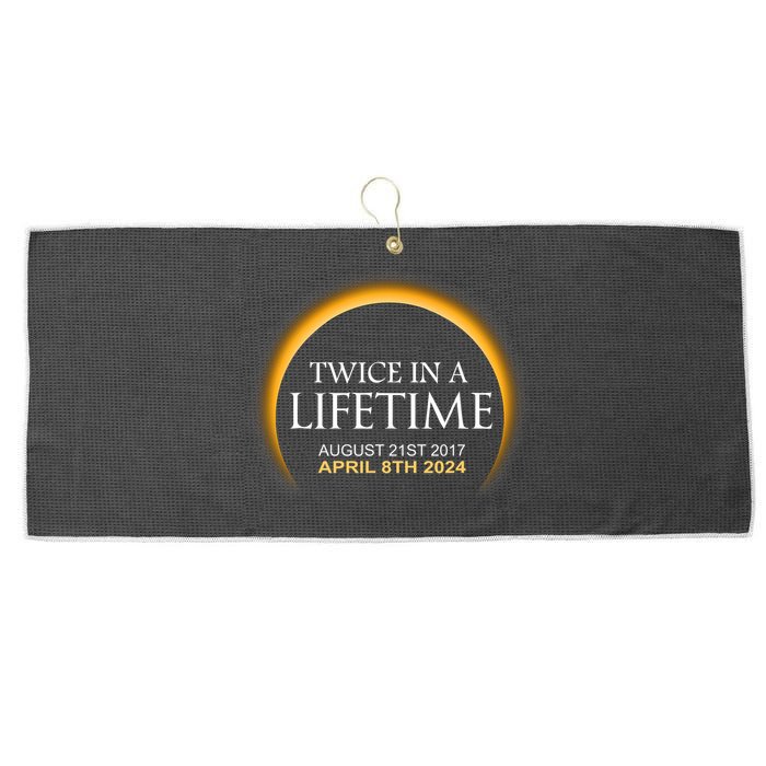 Solar Eclipse Twice In Lifetime 2024 Solar Eclipse Large Microfiber Waffle Golf Towel