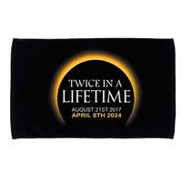 Solar Eclipse Twice In Lifetime 2024 Solar Eclipse Microfiber Hand Towel