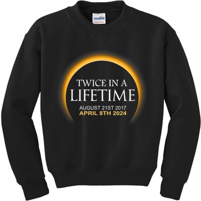 Solar Eclipse Twice In Lifetime 2024 Solar Eclipse Kids Sweatshirt