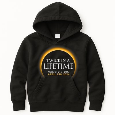 Solar Eclipse Twice In Lifetime 2024 Solar Eclipse Kids Hoodie
