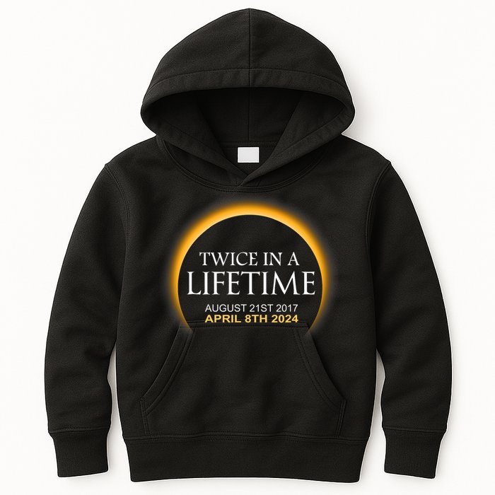 Solar Eclipse Twice In Lifetime 2024 Solar Eclipse Kids Hoodie