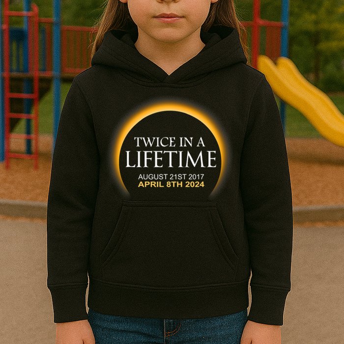 Solar Eclipse Twice In Lifetime 2024 Solar Eclipse Kids Hoodie